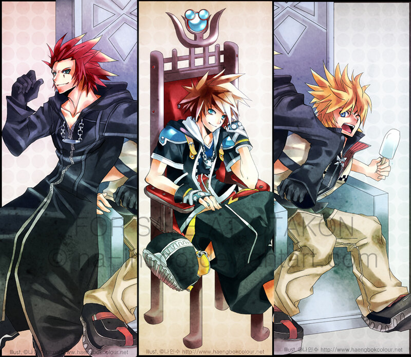 Three Kingdom Hearts characters