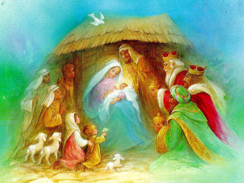 Three Kings Visiting Baby Jesus
