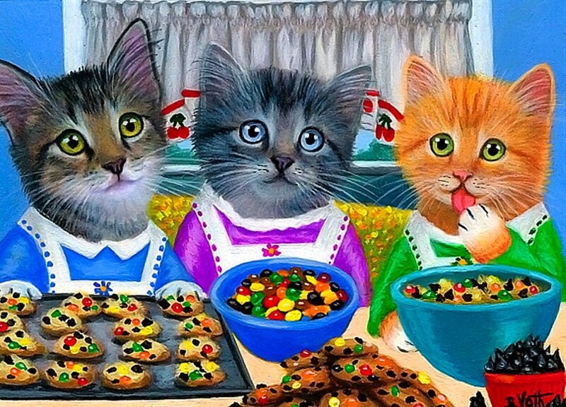 Three Kittens Baking