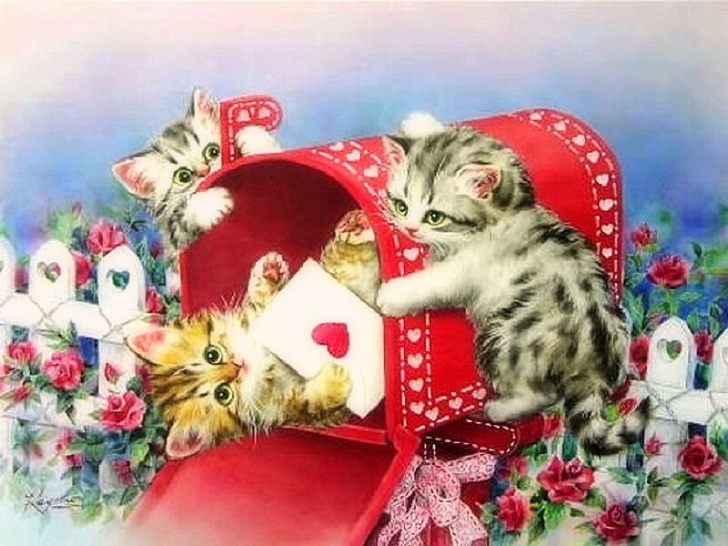 Three Kittens in Mailbox