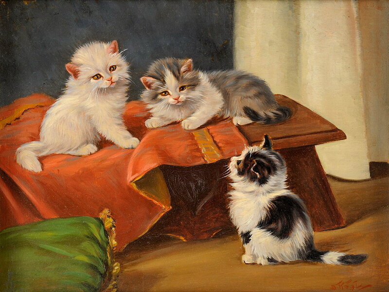 Three Kittens on Furniture