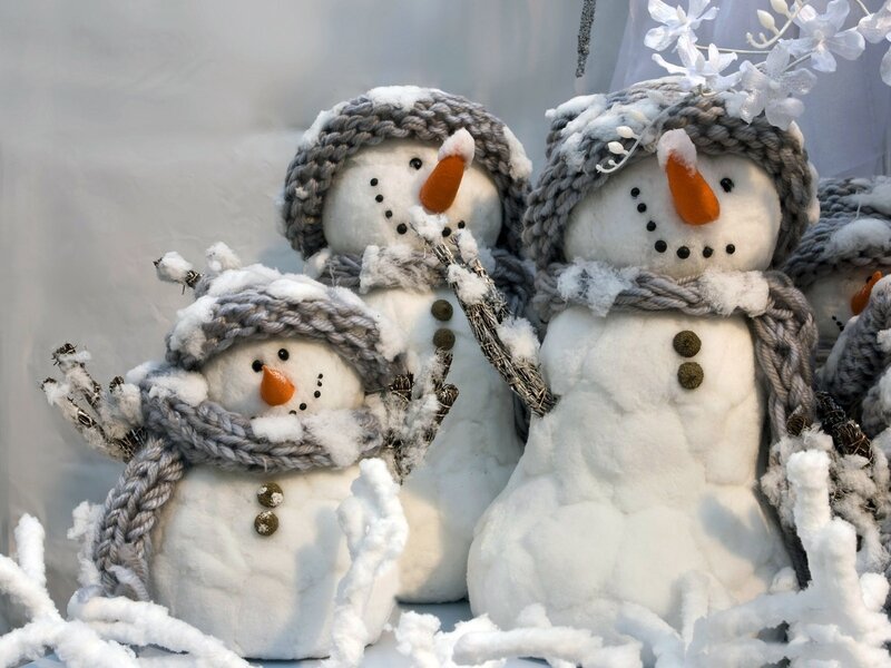 Three Knitted Snowmen