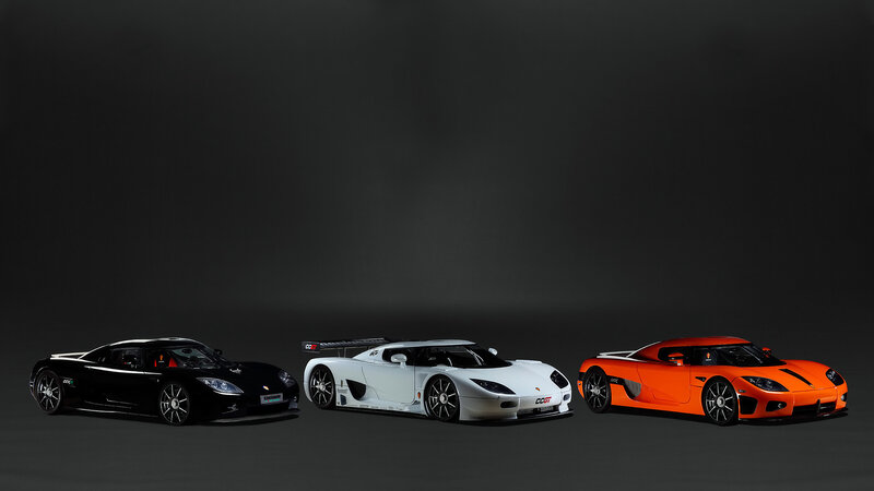 Three Koenigsegg Sports Cars — Black