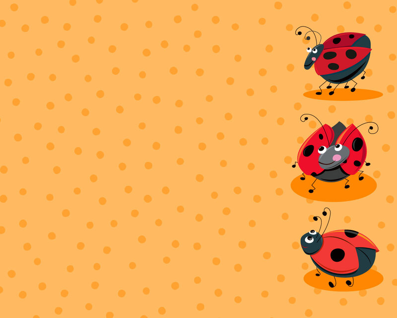 Three Ladybugs on Polka Dots