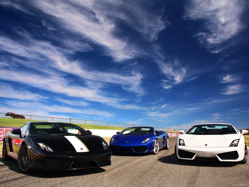 Three Lamborghini Cars