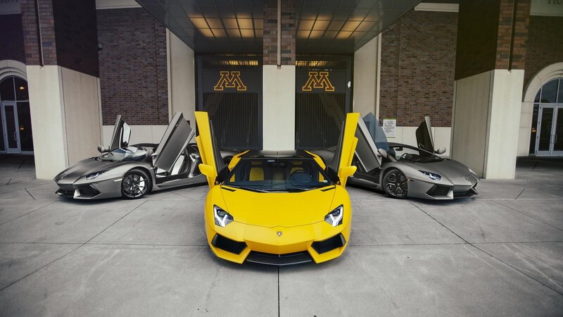 Three Lamborghini Cars — Yellow