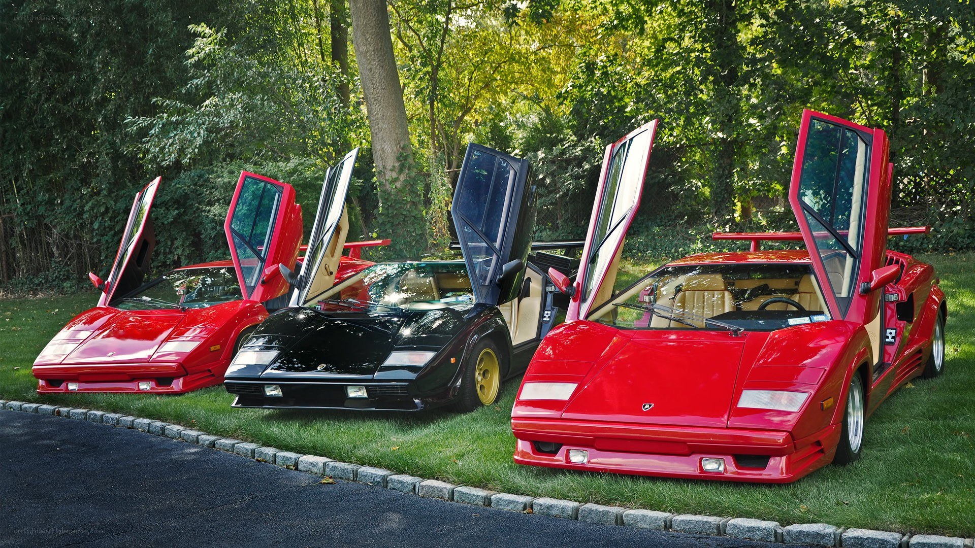 Three Lamborghini Countach cars