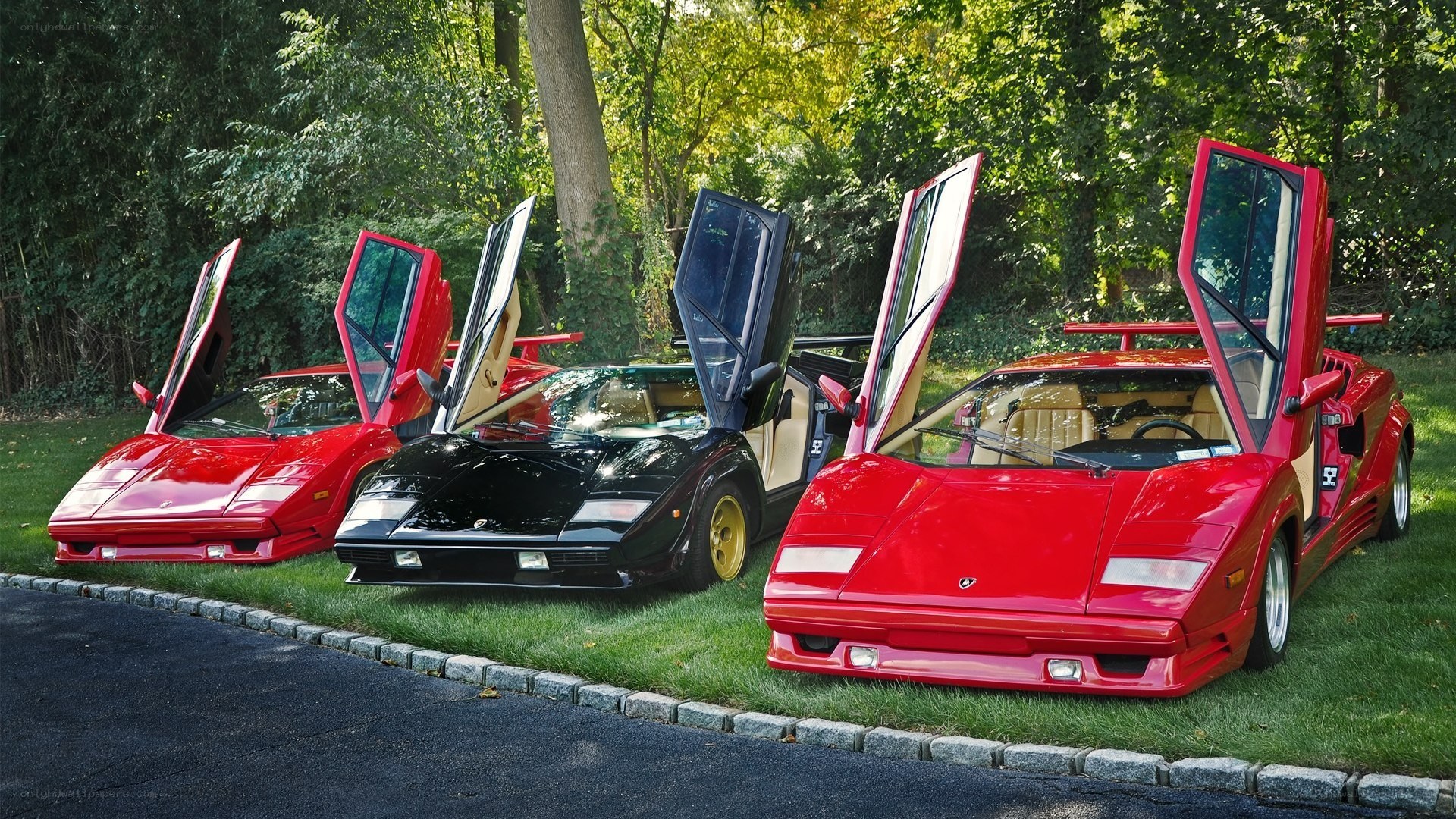 Three Lamborghini Countach cars