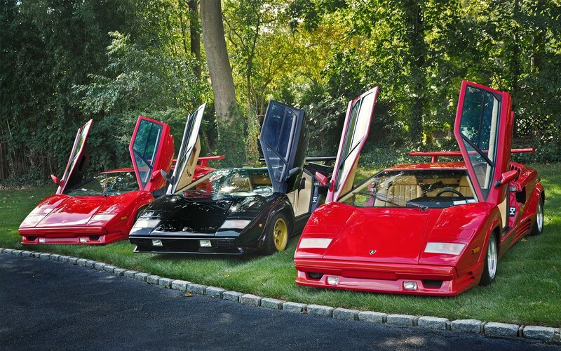 Three Lamborghini Countachs