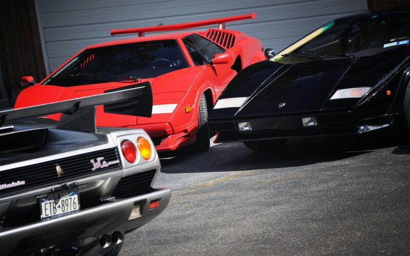 Three Lamborghini sports cars