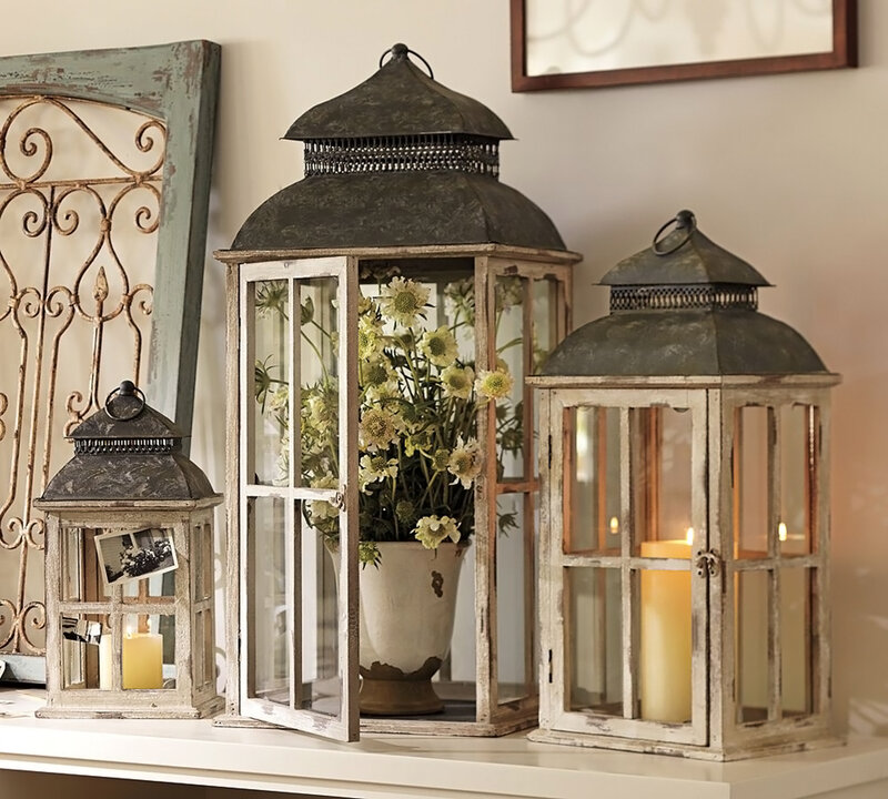 Three Lanterns on Shelf