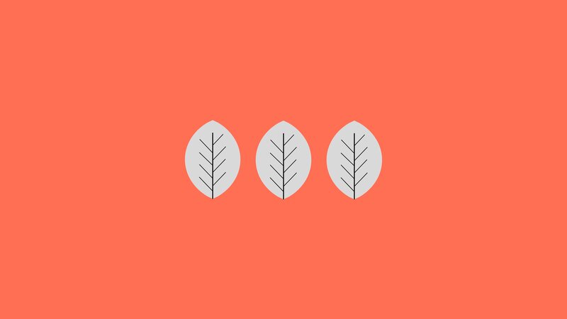 Three Leaves on Orange
