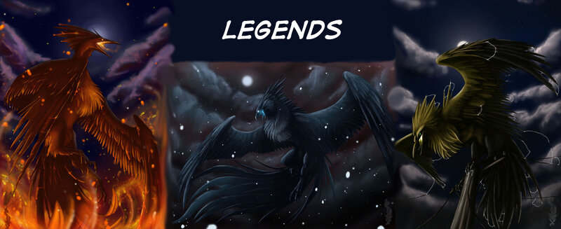 Three legendary birds