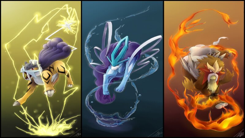 Three Legendary Pokémon — Yellow, Dramatic