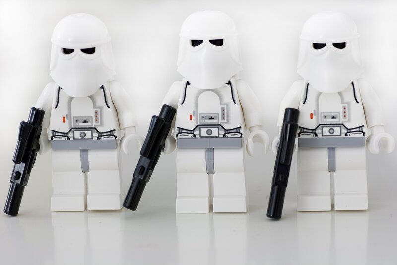 Three LEGO snowtroopers
