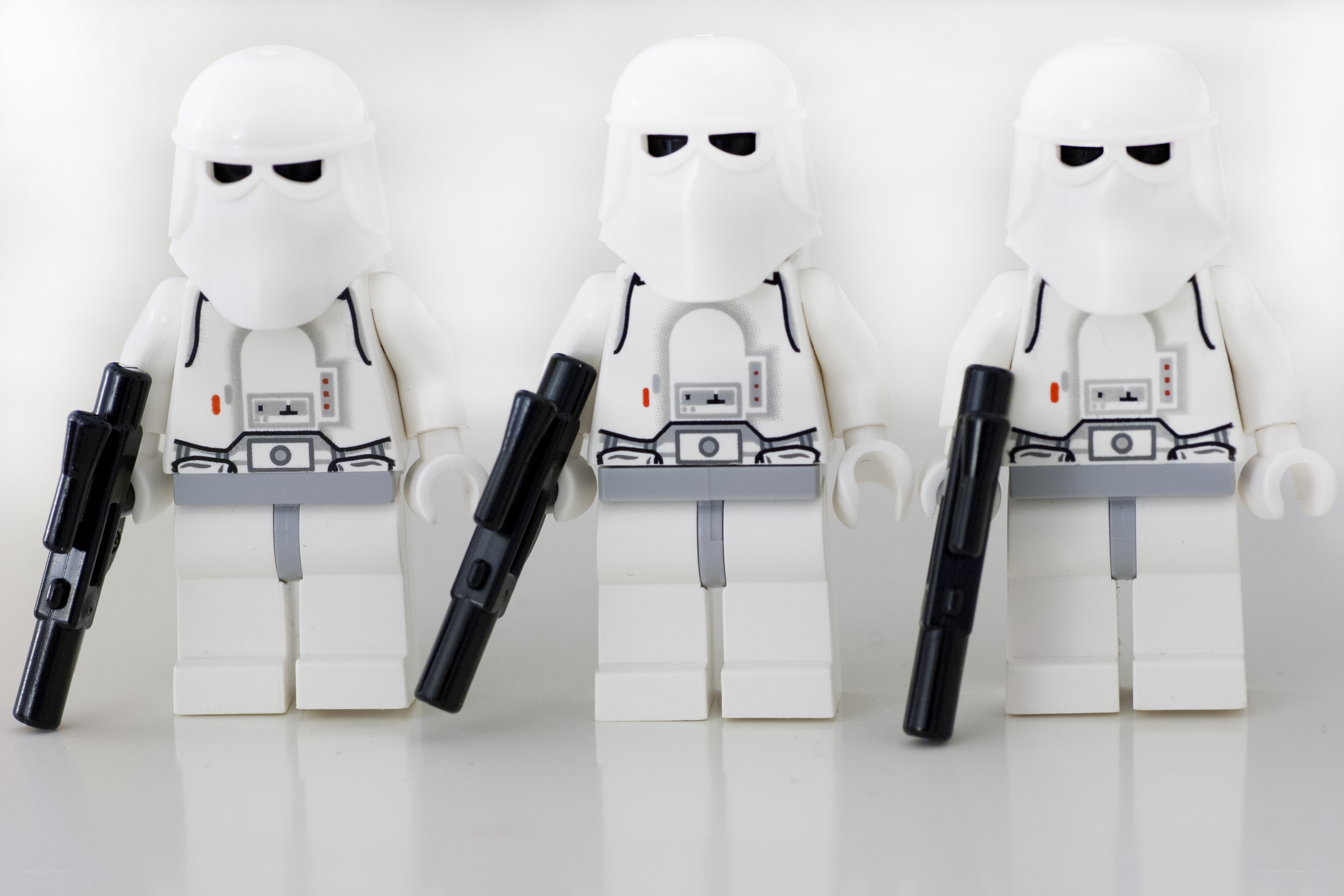 Three LEGO snowtroopers