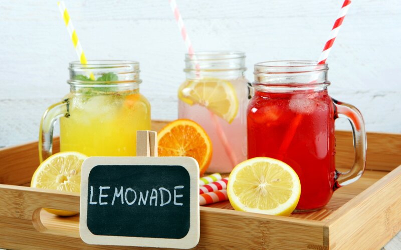 Three Lemonade Drinks — Yellow, Refreshing