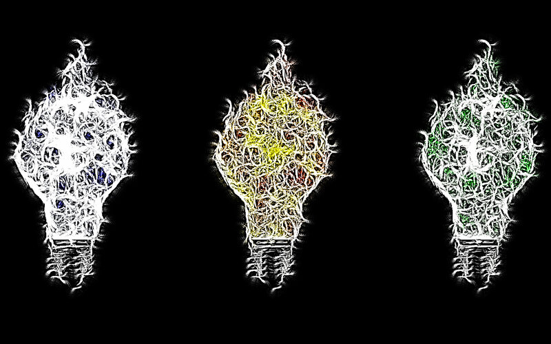 Three lightbulb designs