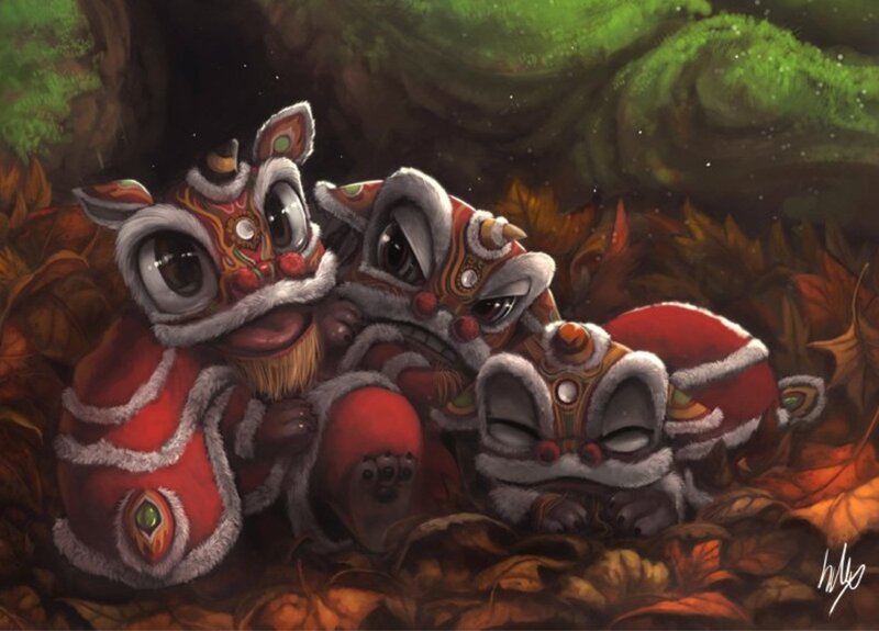 Three Lion Dance Costumes