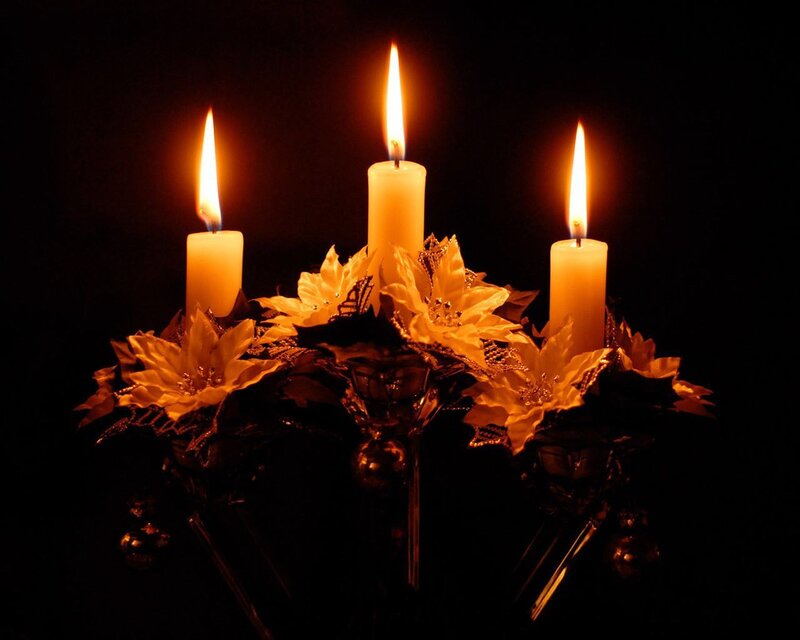 Three Lit Candles — Black