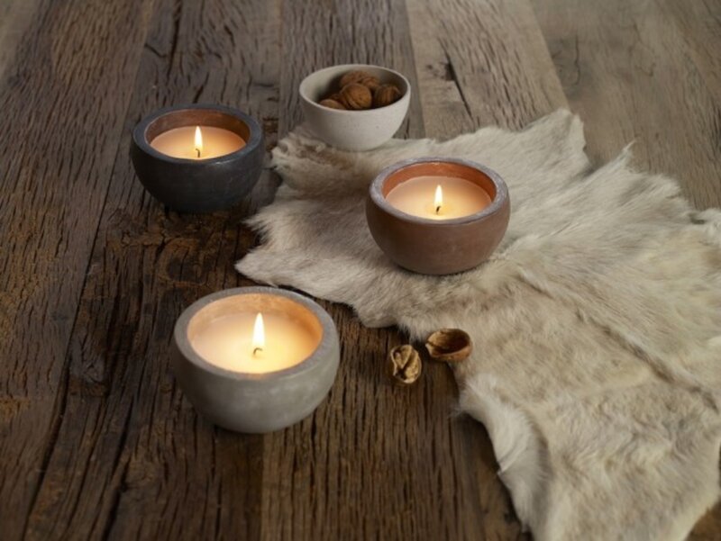 Three Lit Candles — Brown