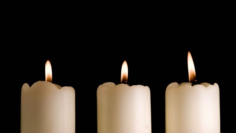Three Lit Candles — White, Calm, Night, Photograph, Flames