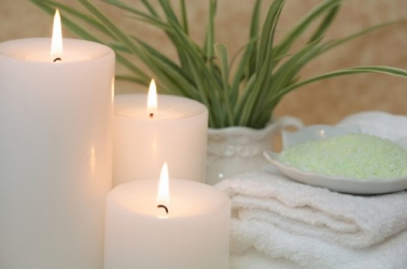 Three Lit Candles — White, Calm, Photograph