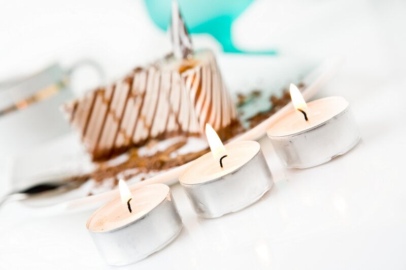 Three Lit Candles — White, Calm