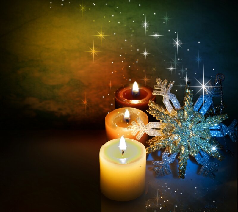 Three Lit Candles — Yellow