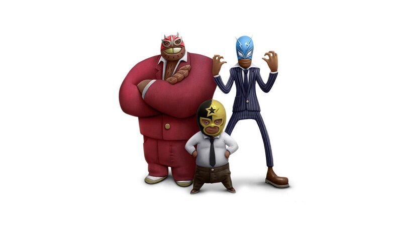 three luchador characters