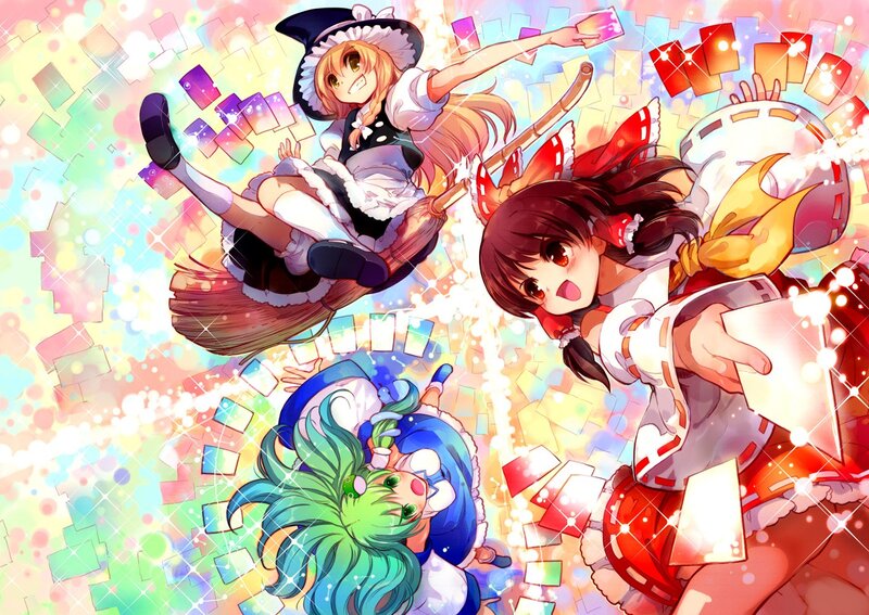 Three magical girls in action