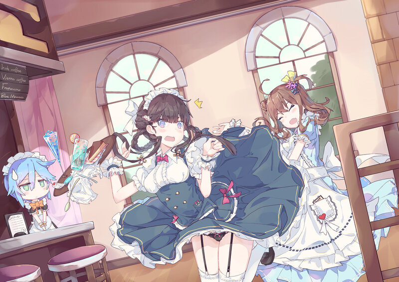 Three Maids in a Cafe — Blue