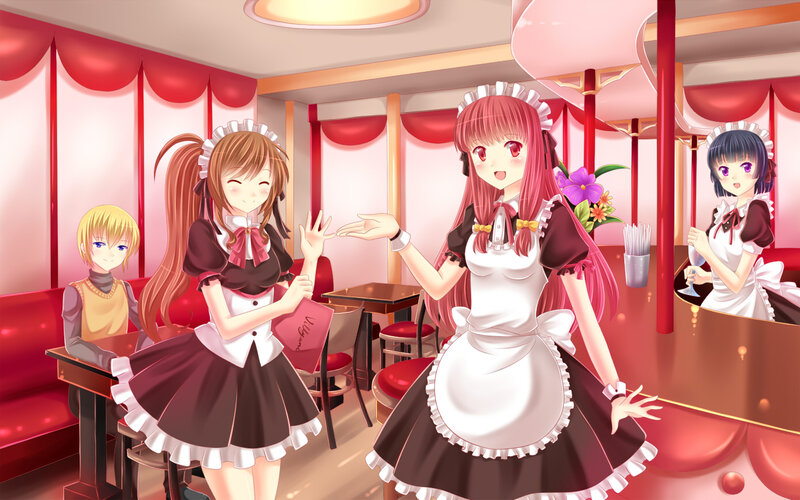 Three Maids in a Cafe — Red