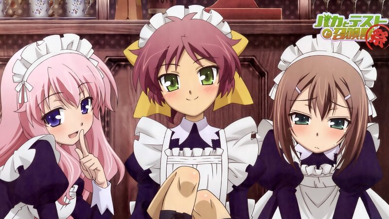 Three maids in a cafe