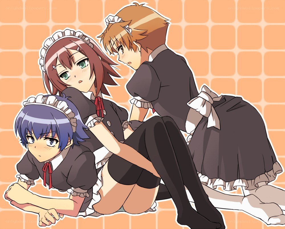 three maids in uniform