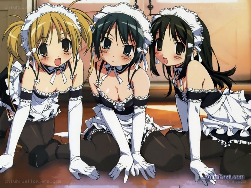 three maids in uniform