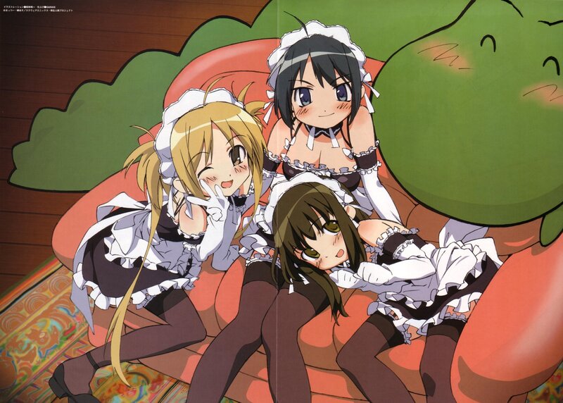 Three maids on a couch