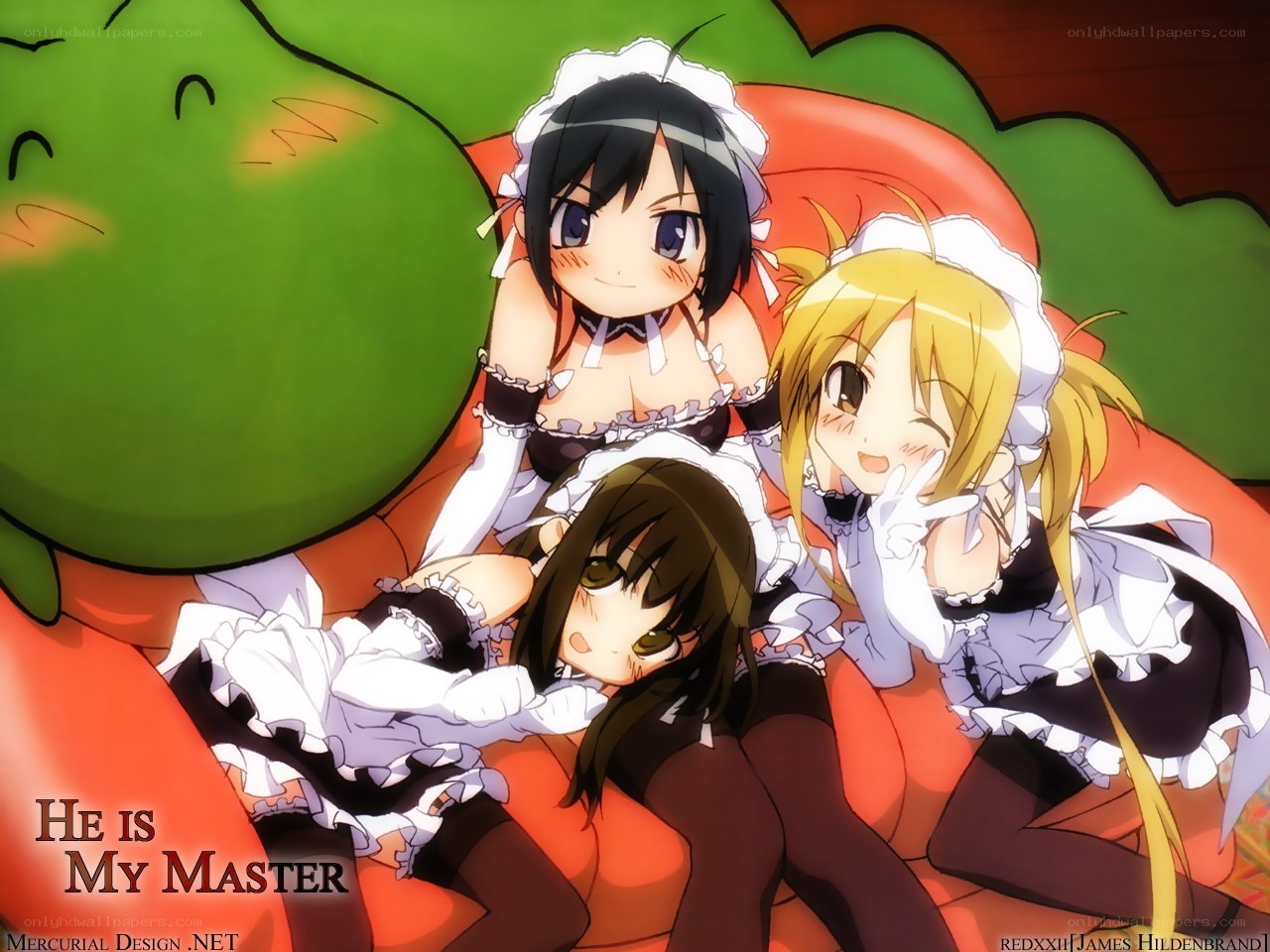 three maids on a couch