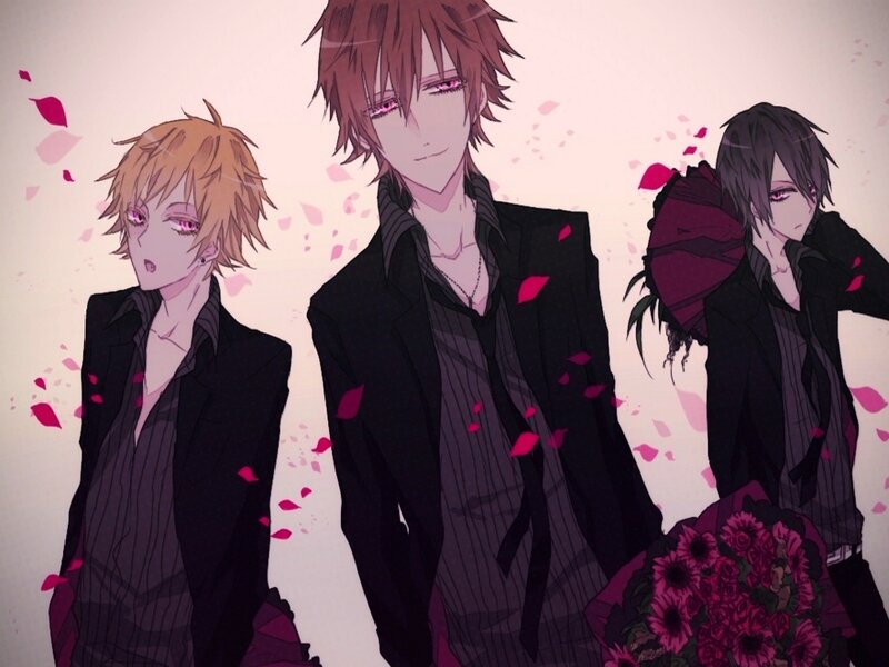 Three Male Anime Characters — Black, Dramatic