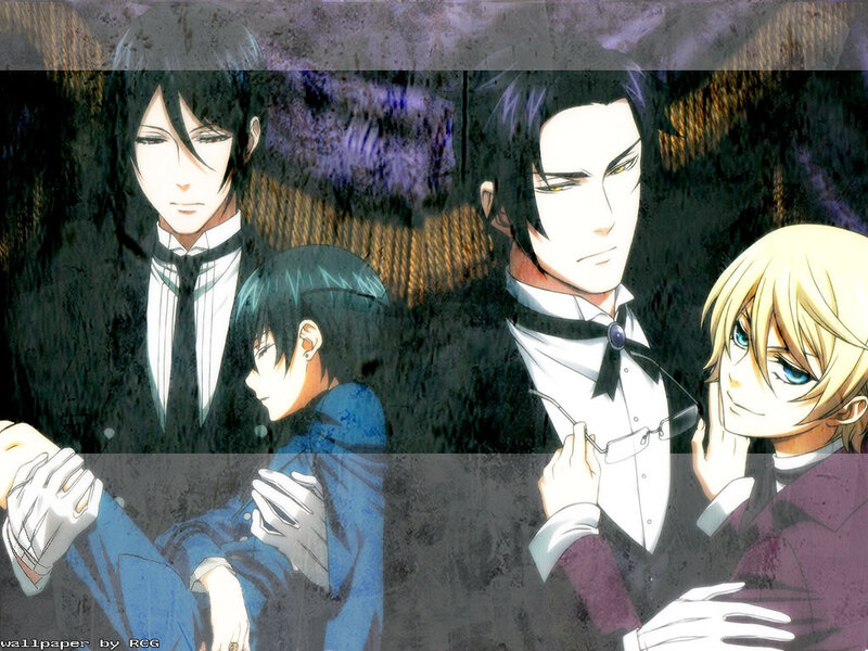 Three Male Anime Characters — Black