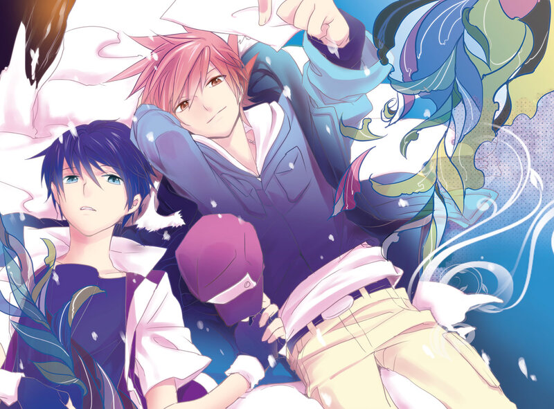 Three Male Anime Characters — Blue, Calm