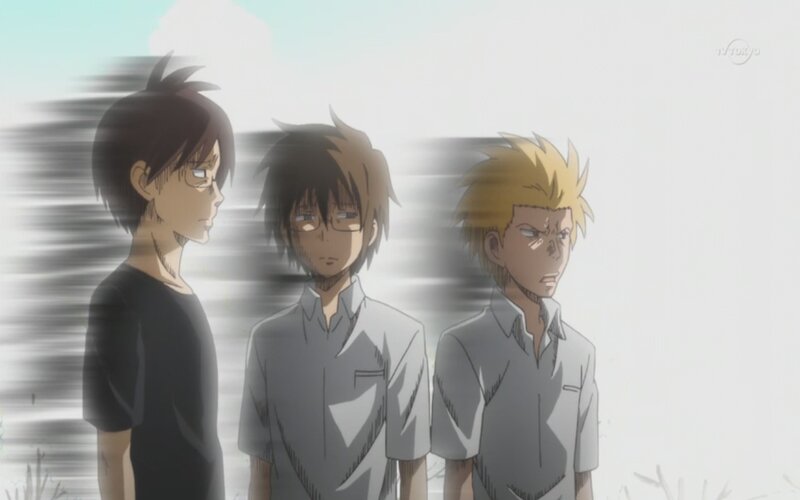 Three Male Anime Characters — Gray
