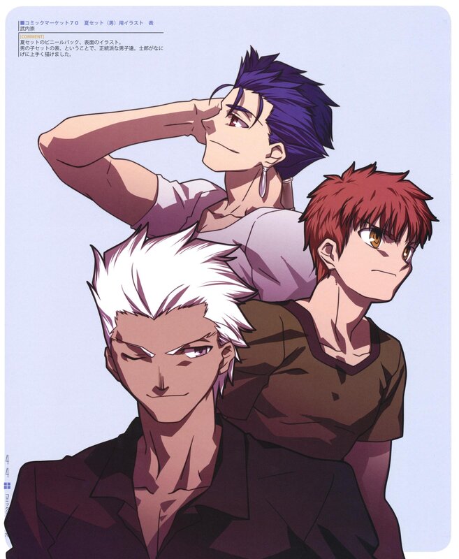 three male anime characters illustration