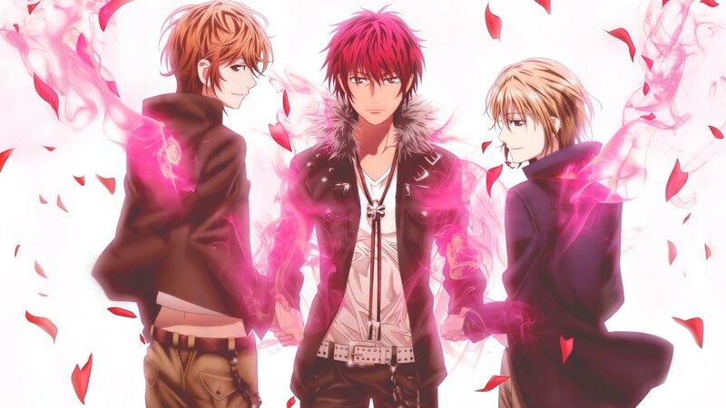 Three Male Anime Characters — Pink