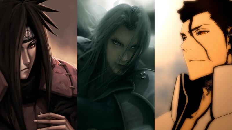 Three Male Characters — Black, Dramatic, Sunset, Digital Art