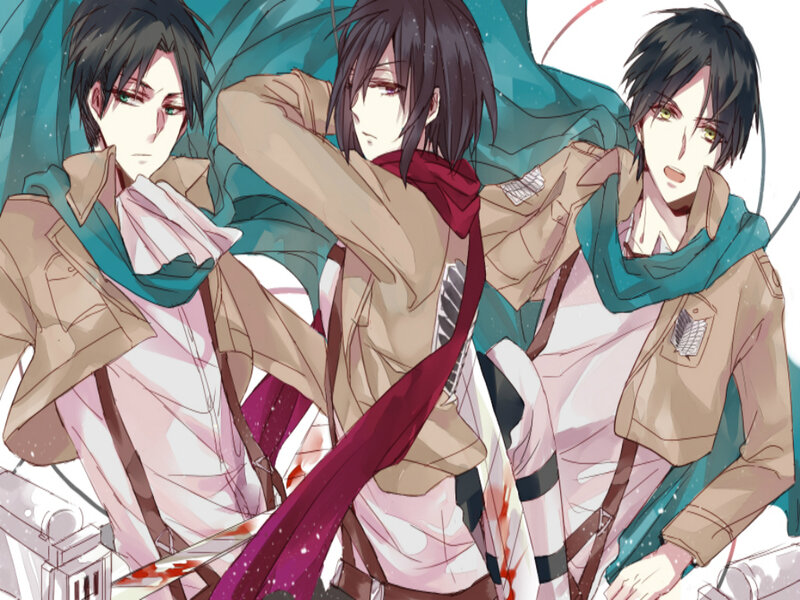 Three Male Characters — Brown, Dramatic, Anime