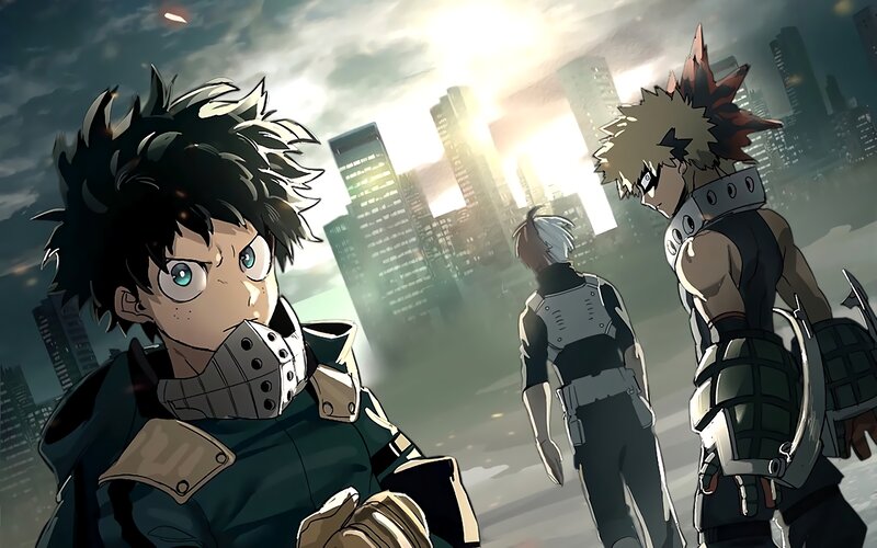 Three Male Characters — Green, Dramatic, Sunset