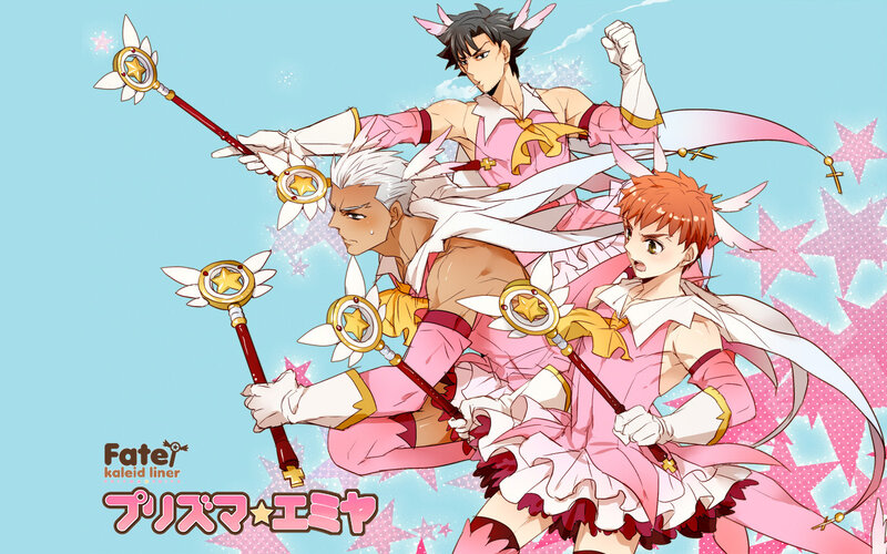 Three Male Characters in Pink