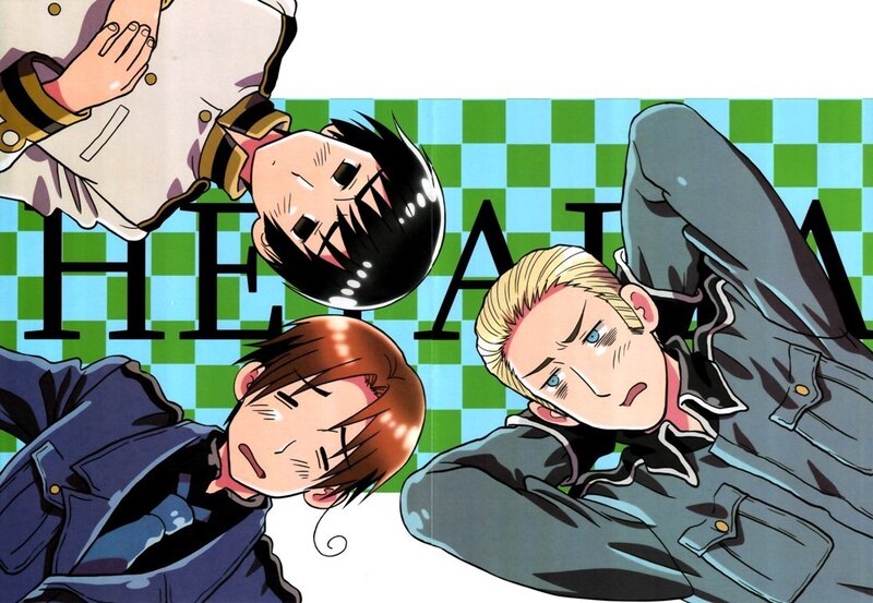 Three Male Characters Lying Down
