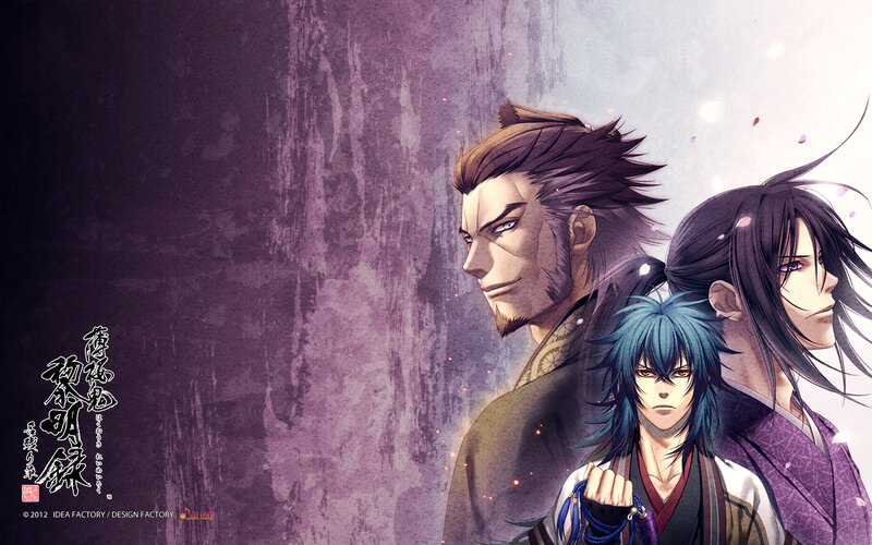Three Male Characters — Purple, Dramatic, Spring, Anime